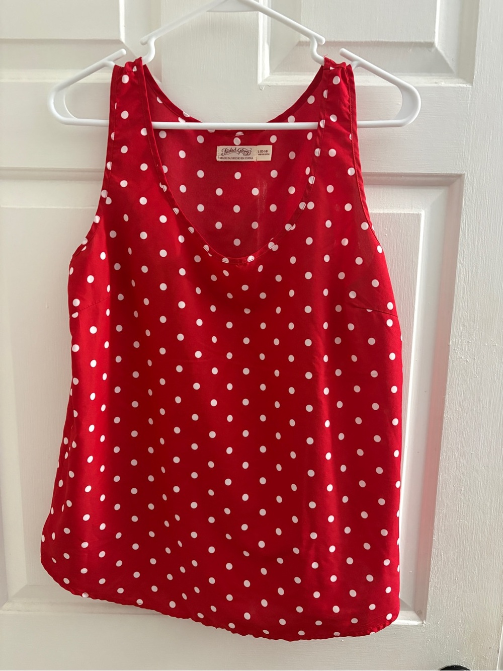 Faded Glory Red Polka Dot Sleeveless Tank Top